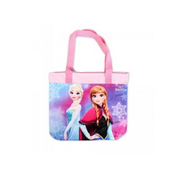Dívčí plážová taška Frozen růžová se zipem